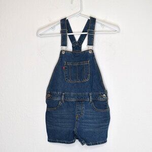 Levis Girls Denim Shortall Sz L 12/14 Medium Wash Western Cowgirl Boho